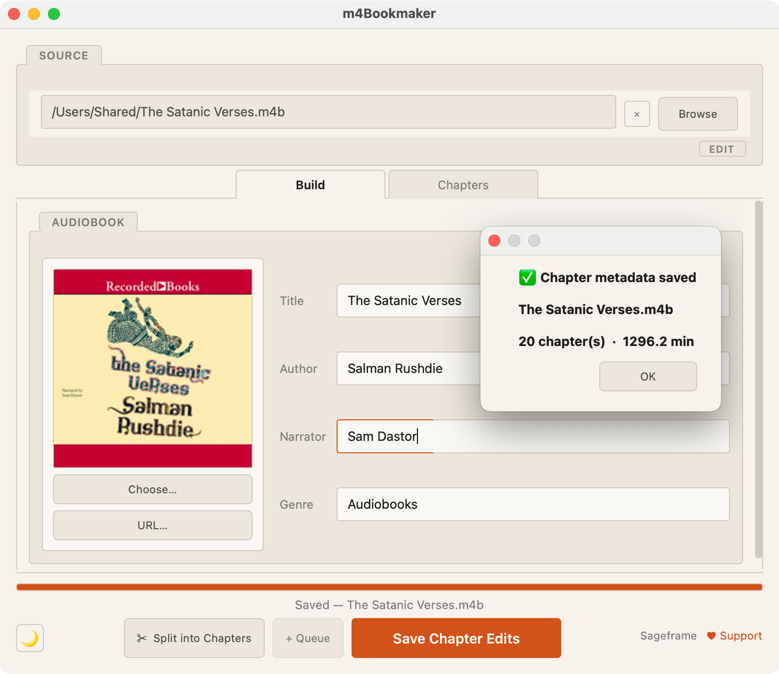 M4b m4Bookmaker — M4B Audiobook Builder for Mac, Windows & Linux